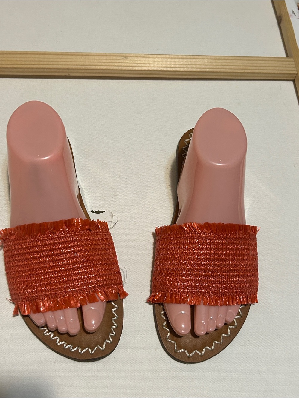 Women’s Red Woven Slide Sandals - Unbranded